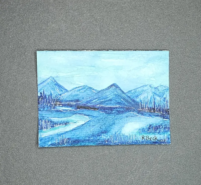 Twilight Blue aceo art card