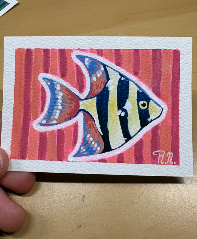 Fish 1/6 aceo art card