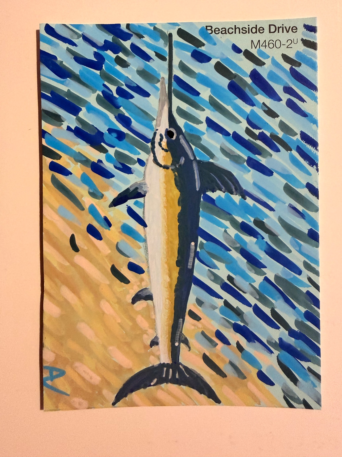 Swordfish Original aceo art card