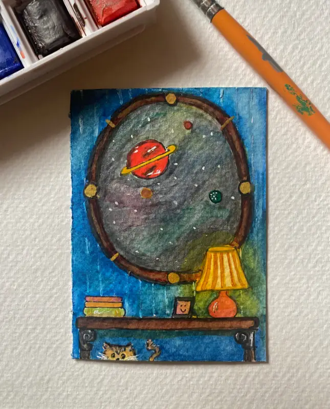 Personal Space aceo art card