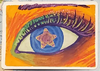 Starry Eyed aceo art card thumbnail 2
