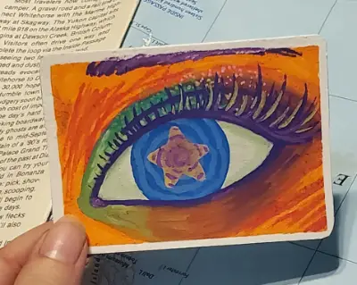 Starry Eyed aceo art card thumbnail 1