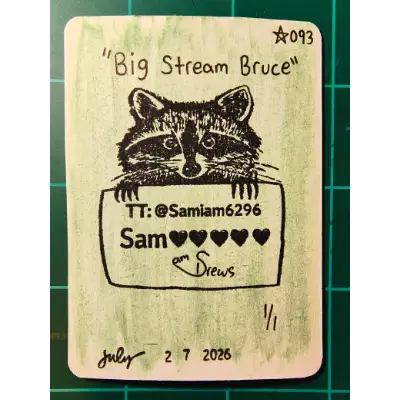 Big Stream Bruce! aceo art card thumbnail 2