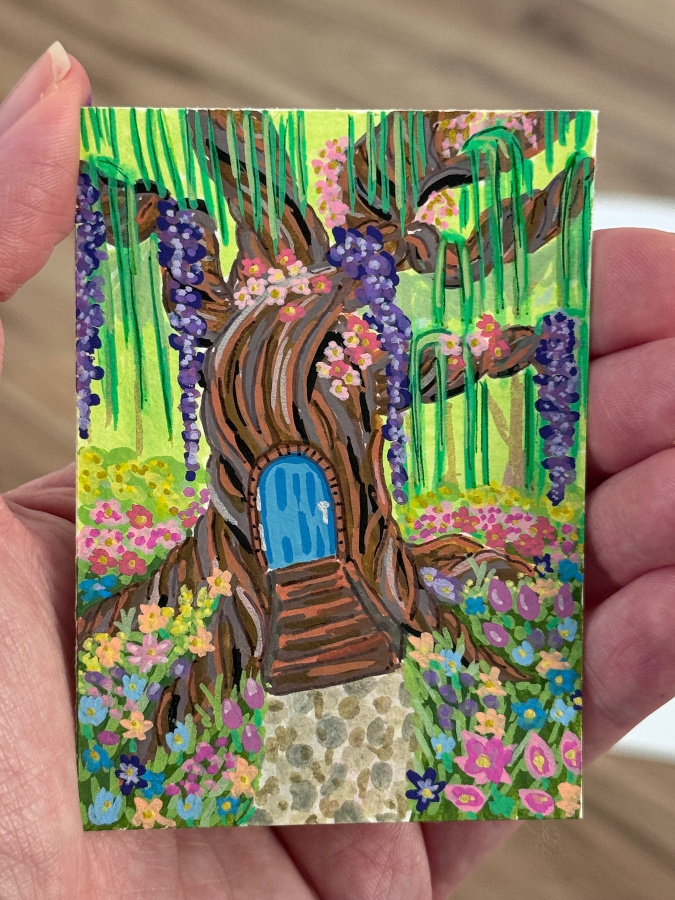 The willow tree aceo art card