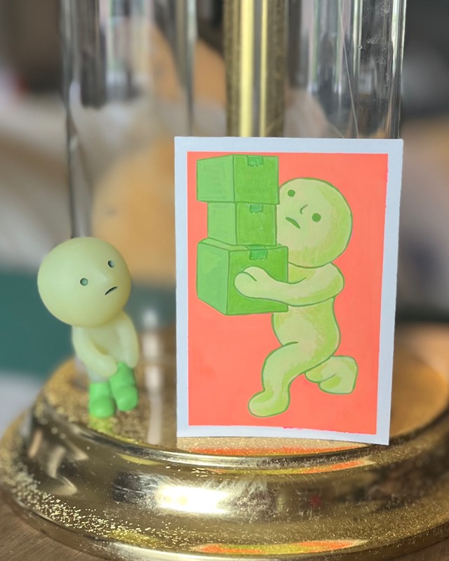Smiski Moving aceo art card