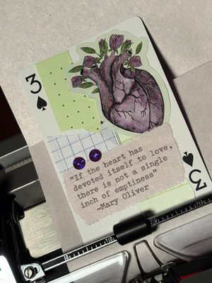 Quote Card #249 by Mazerzine Purple Heart flower aceo art card thumbnail 2
