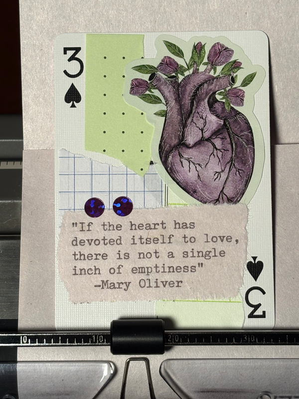 Quote Card #249 by Mazerzine Purple Heart flower aceo art card