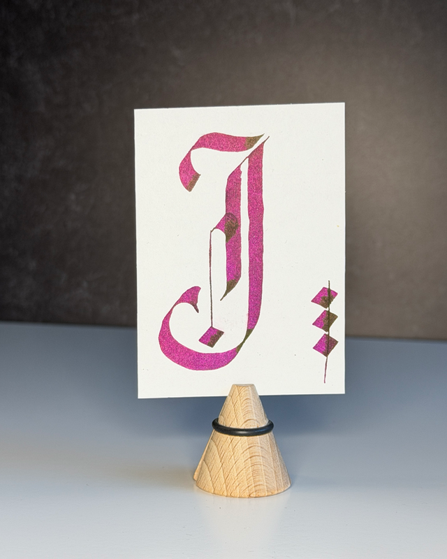 Gothic Initial Series-J aceo art card