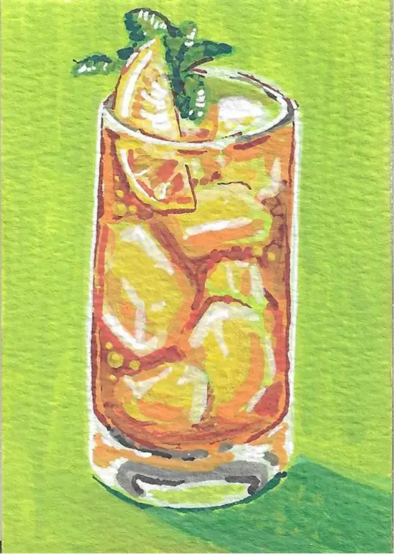 Iced Tea aceo art card