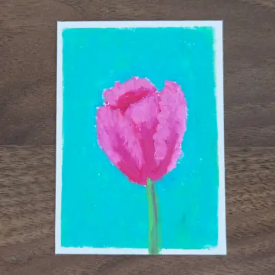 Tulip aceo art card thumbnail 2