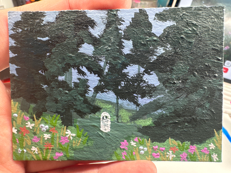 The Lonely Ghost aceo art card
