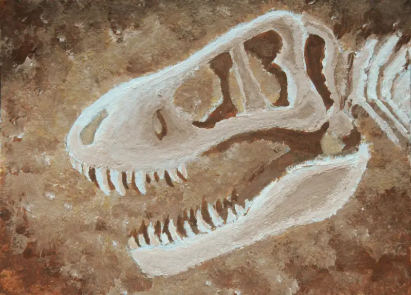 Dino Skull Tyrannosaurus Rex aceo art card