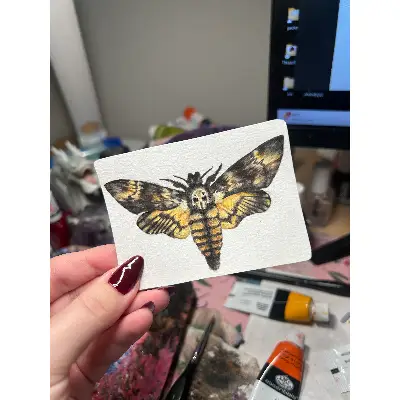 Death's-Head Moth aceo art card thumbnail 2