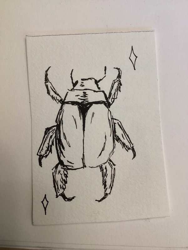 Beetle 2/4 aceo art card