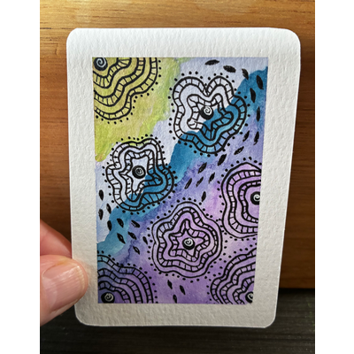 Flower Friends aceo art card thumbnail 1