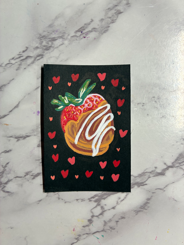 Chocolate Strawberry aceo art card