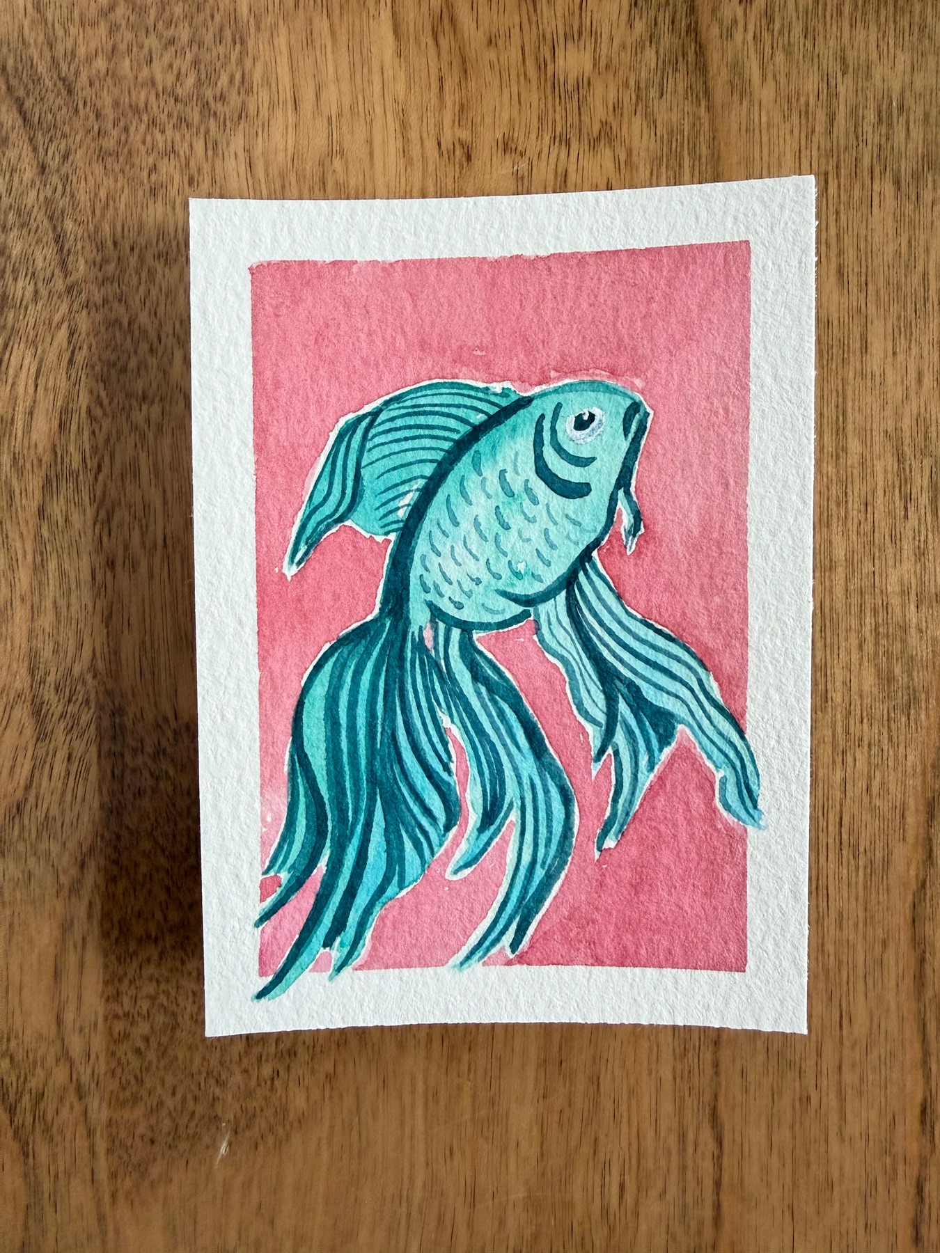 Fancy Fish aceo art card