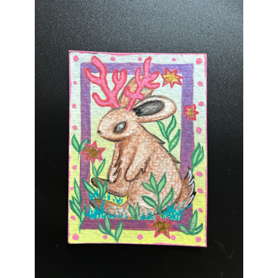 Did You Hear That? aceo art card thumbnail 1