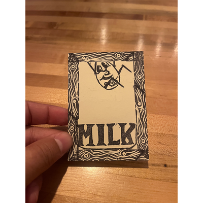 Falling milk aceo art card thumbnail 1