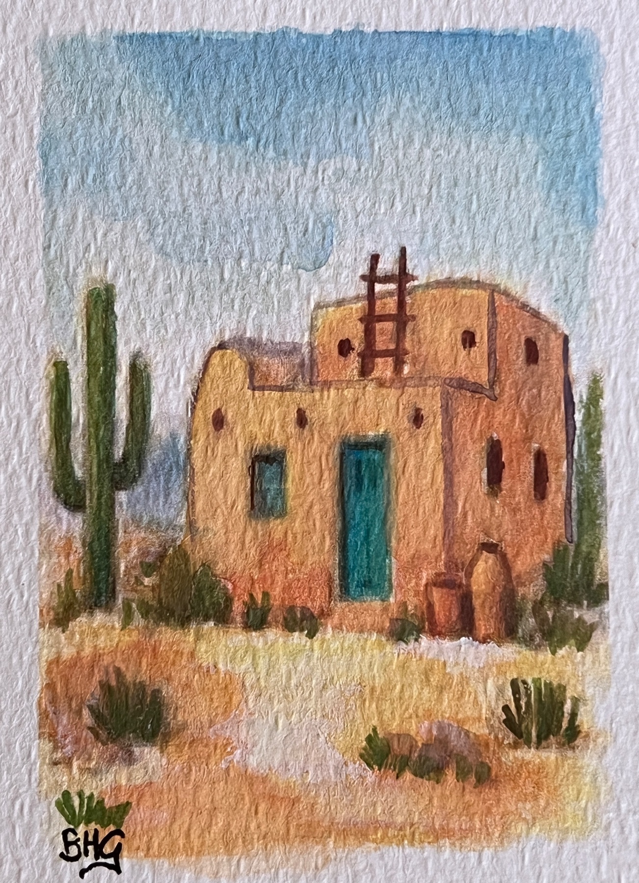Adobe House 1 aceo art card