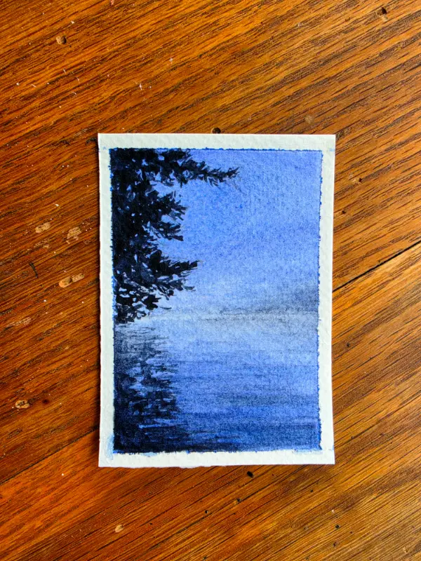 Foggy River aceo art card