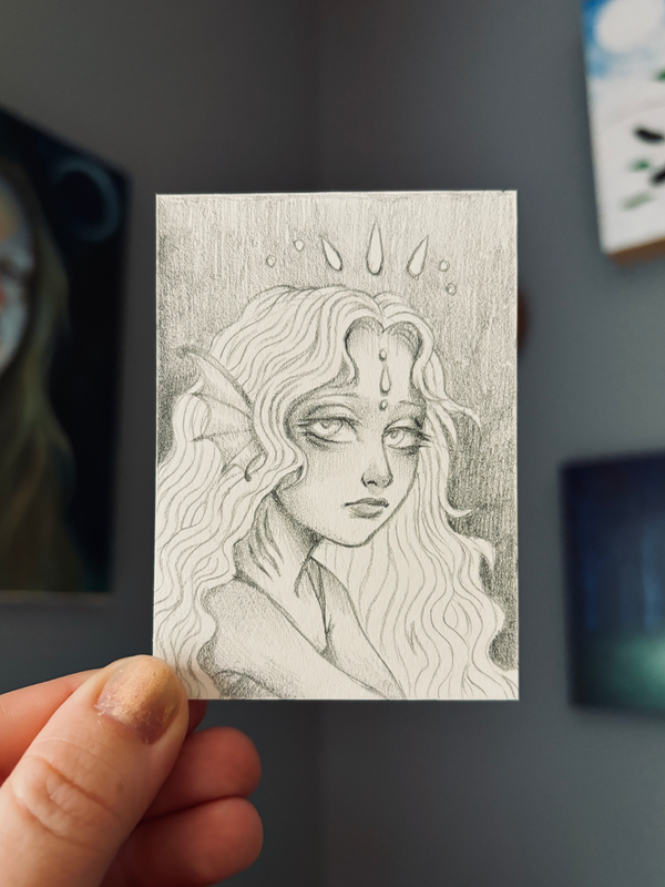 Nerina The Siren aceo art card