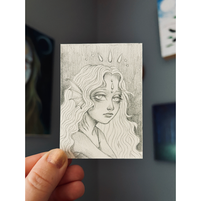 Nerina The Siren aceo art card thumbnail 1