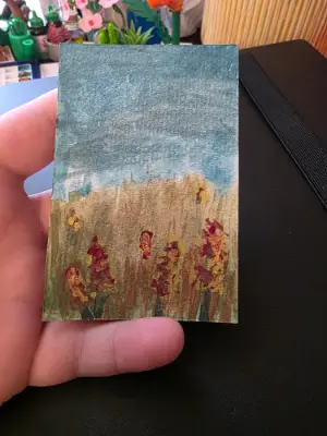 Stormy Field aceo art card thumbnail 3