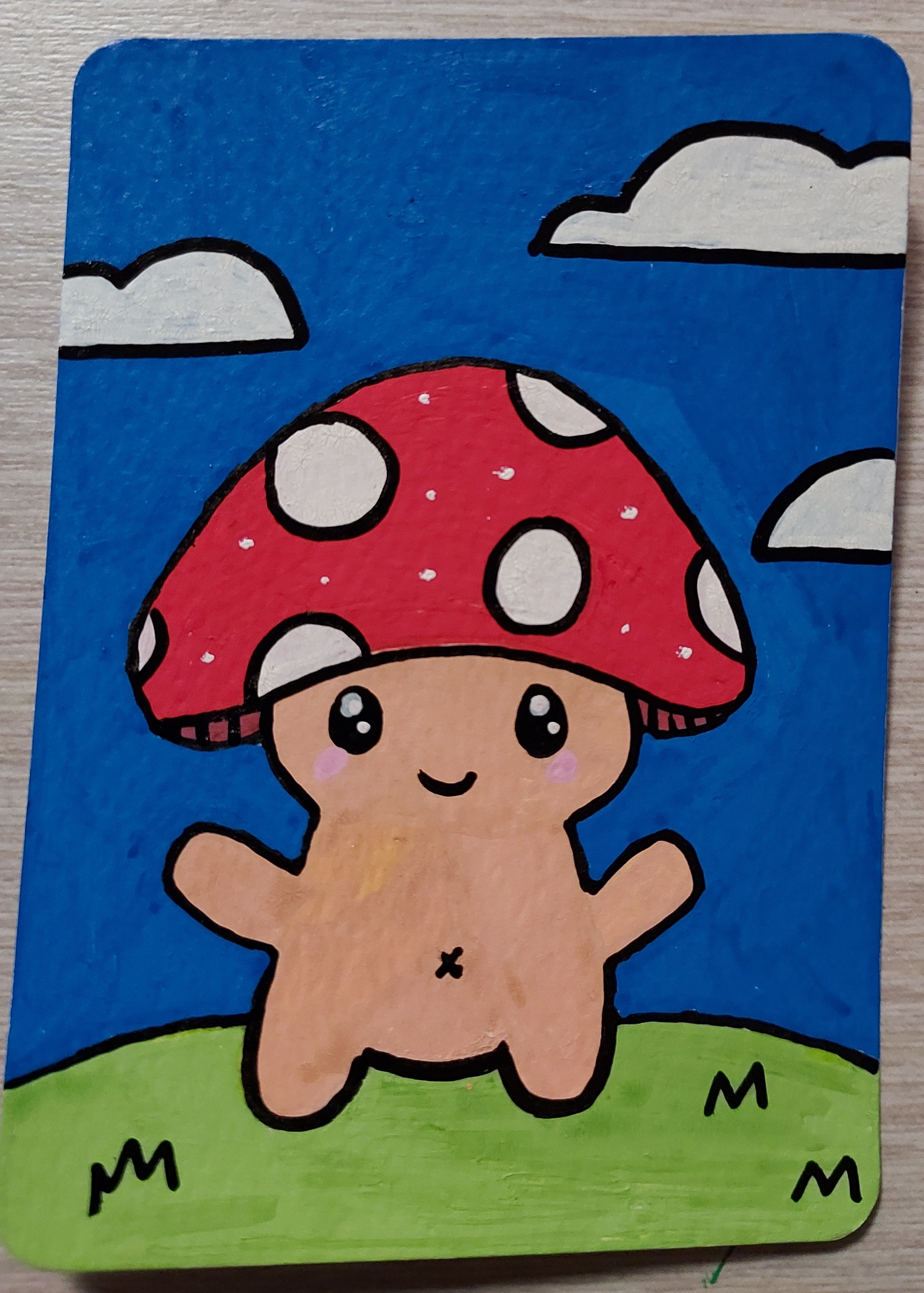 The Naked Mushroom aceo art card