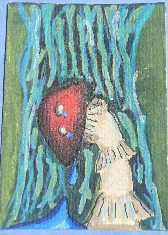 Lonely Muschroom aceo art card