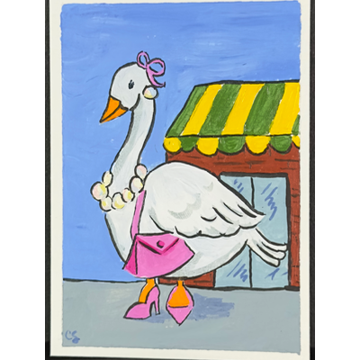 Shop Gal Goose aceo art card thumbnail 1