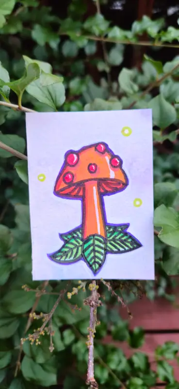 Mushroom Dance aceo art card