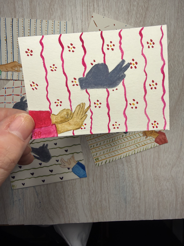 Snail Shadow Puppet aceo art card