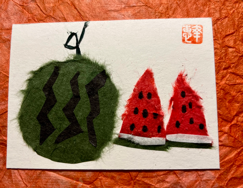 SUIKA (watermelon) aceo art card