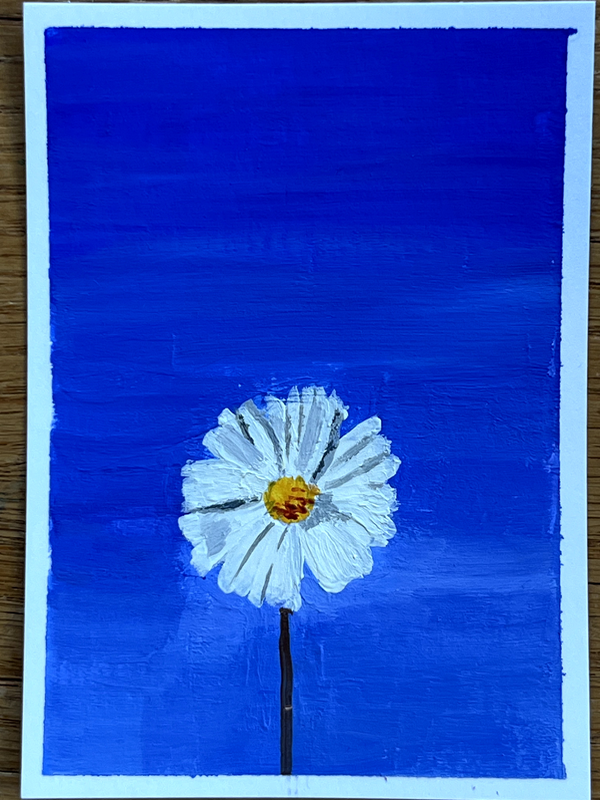 Single Flower | Original ACEO painting (2.5 x 3.5) | FREE SHIPPING aceo art card