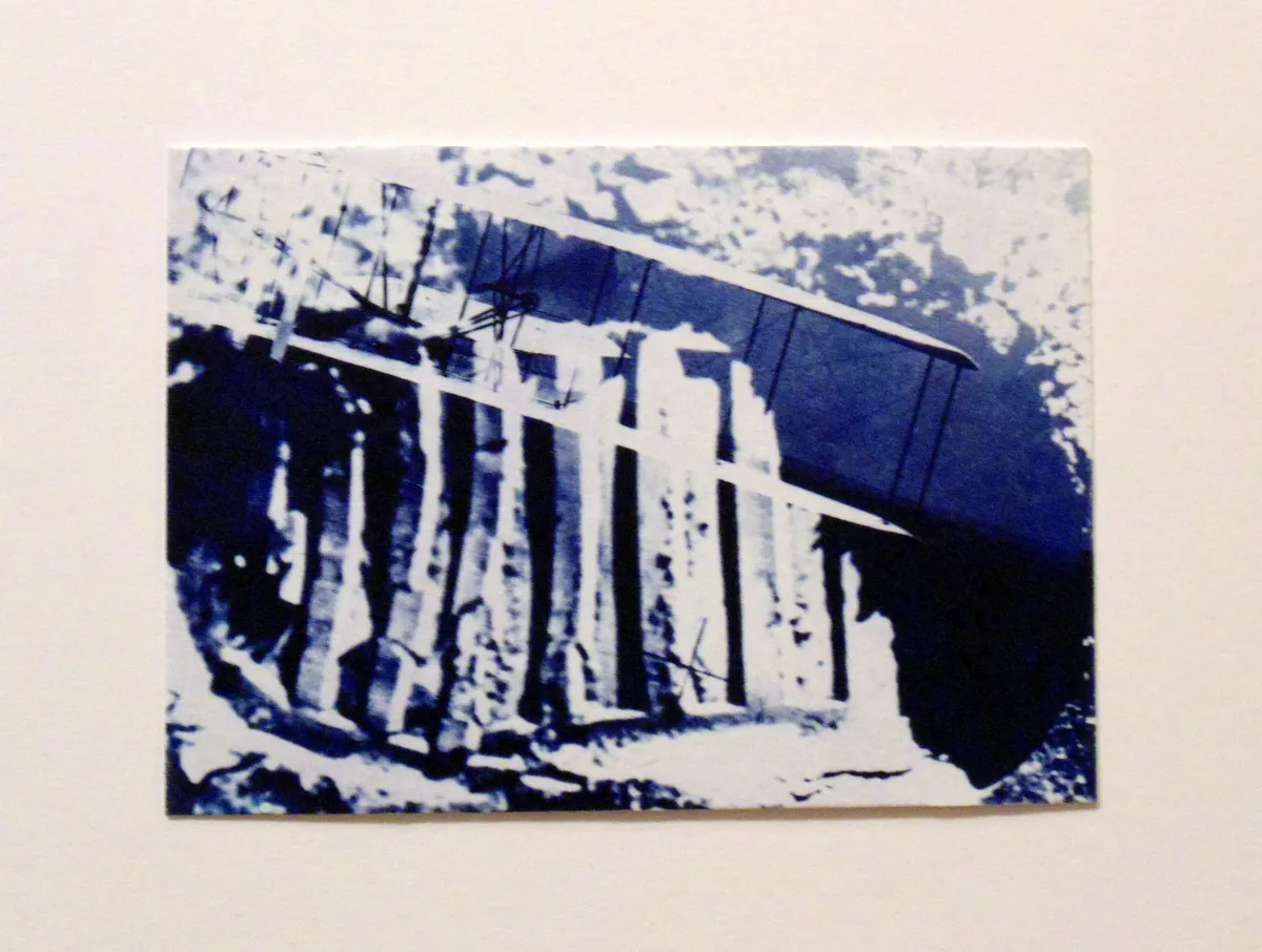 Flight Original Art Cyanotype Collage ACEO aceo art card