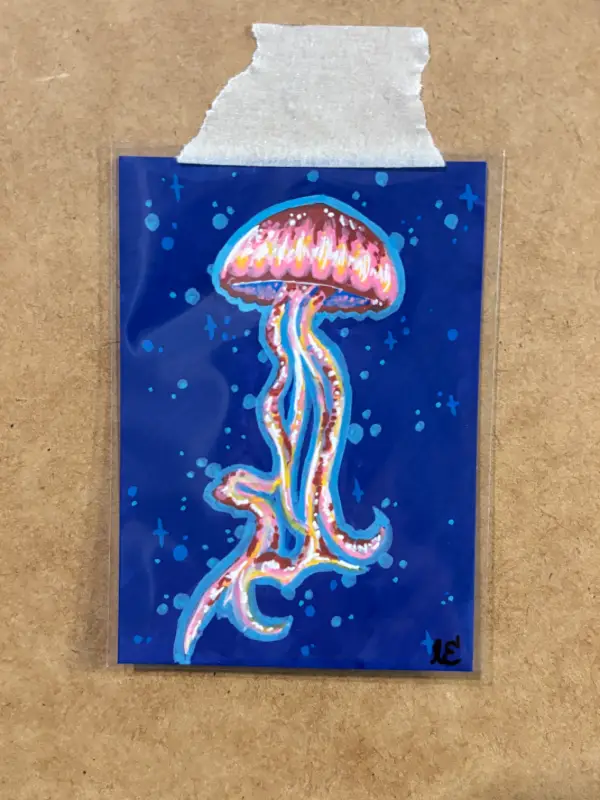 Jellyfish - Artist Trading Card ORIGINAL (1/1) - OilsByEast aceo art card