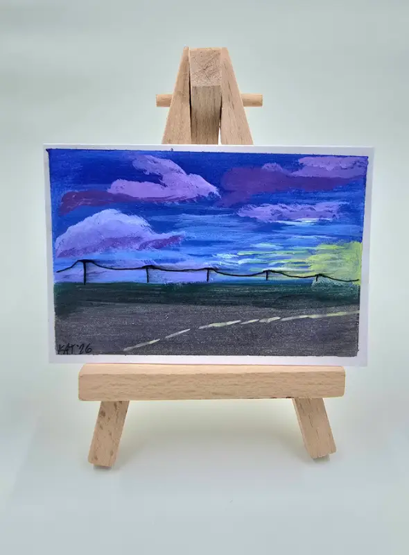 Dusk Drive aceo art card