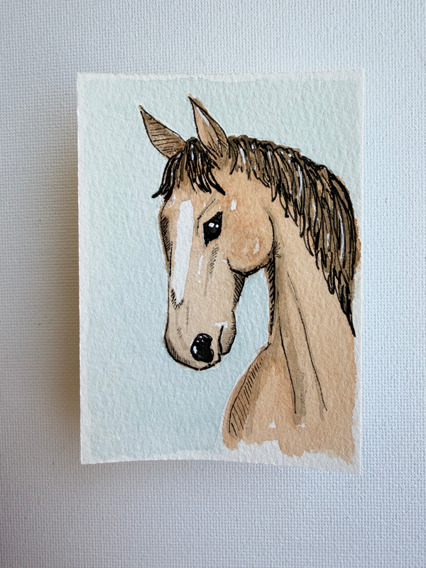 Portrait of a Horse aceo art card
