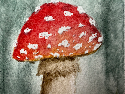 Forest Mushroom aceo art card thumbnail 2