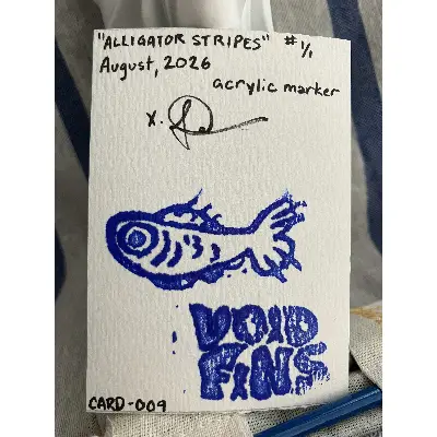 Alligator Stripes aceo art card thumbnail 2