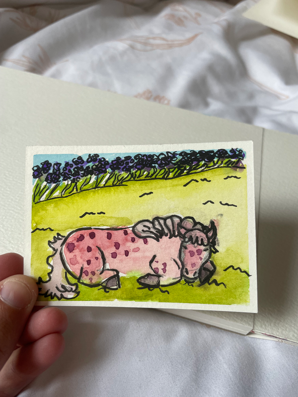 afternoon nap aceo art card