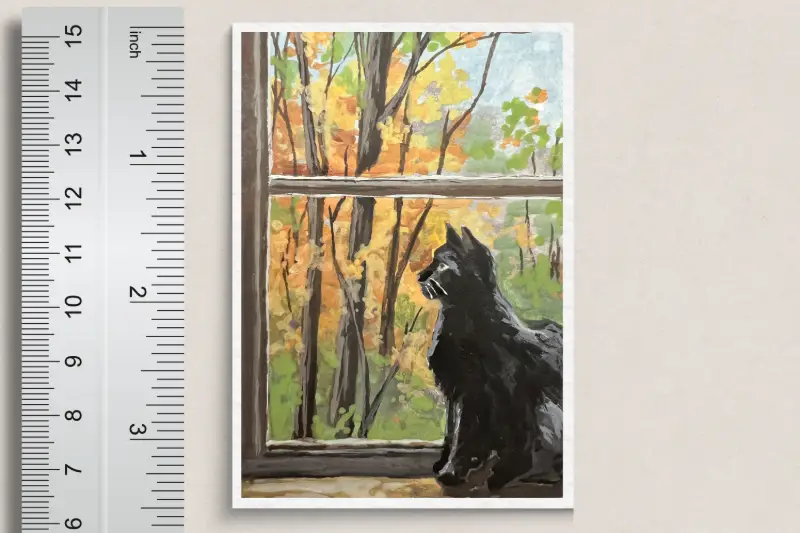 Autumn Cat aceo art card