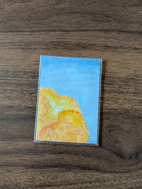 Orange Clouds aceo art card