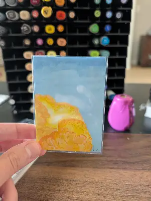 Orange Clouds aceo art card thumbnail 2