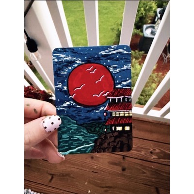 Red Moon aceo art card thumbnail 2