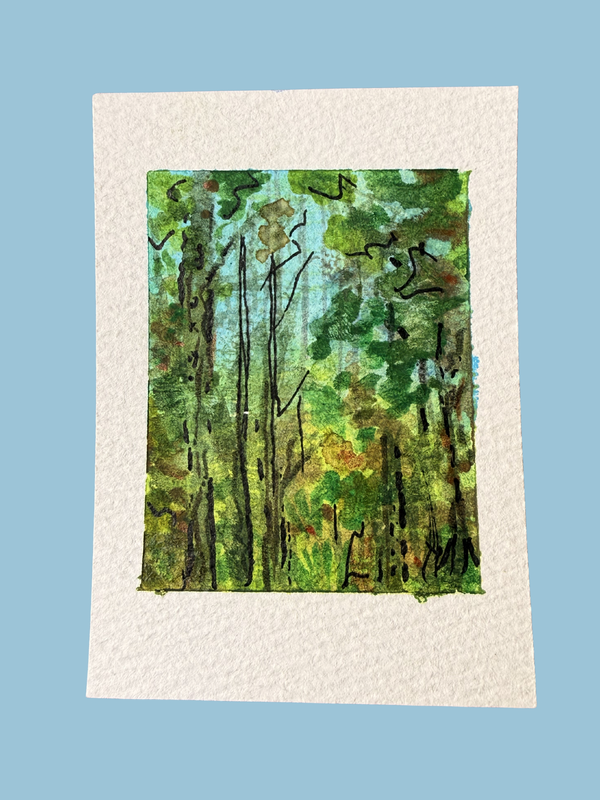 Polaroid Forest aceo art card