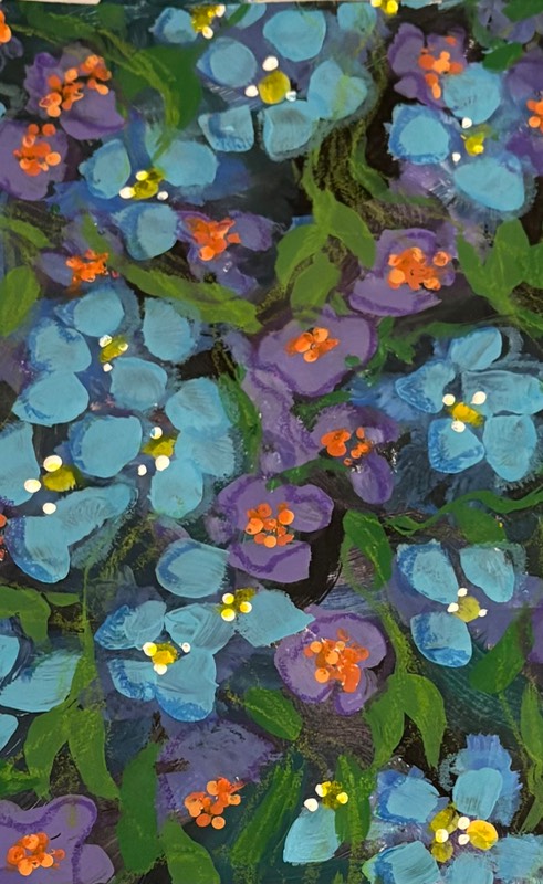 Midnight Wildflowers aceo art card