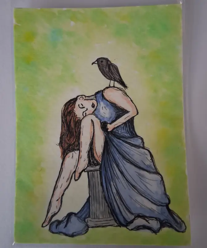 Slumbering Beauty aceo art card