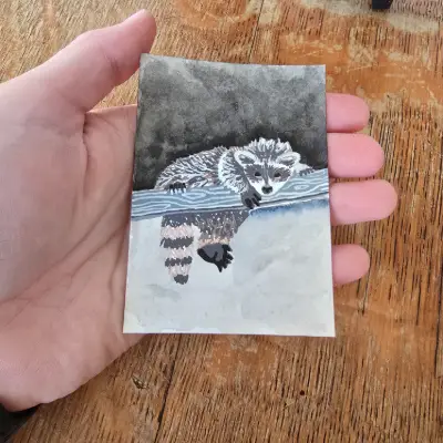 Just Chillen aceo art card thumbnail 3